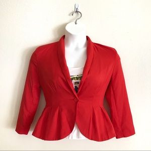 Papaya Red Blazer Medium w/ Pleated Bottom